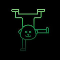 Poster - circus monkey nolan icon. Simple thin line, outline vector of Carnival and amusement icons for ui and ux, website or mobile application