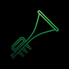 Poster - trombone nolan icon. Simple thin line, outline vector of Carnival and amusement icons for ui and ux, website or mobile application