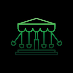 Poster - merry go round, carousel nolan icon. Simple thin line, outline vector of Carnival and amusement icons for ui and ux, website or mobile application