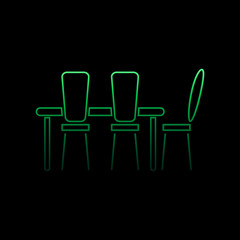 Poster - table and chairs nolan icon. Simple thin line, outline vector of Furniture icons for ui and ux, website or mobile application