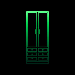 Poster - narrow cabinet nolan icon. Simple thin line, outline vector of Furniture icons for ui and ux, website or mobile application