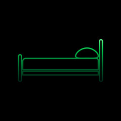 Poster - bed nolan icon. Simple thin line, outline vector of Furniture icons for ui and ux, website or mobile application