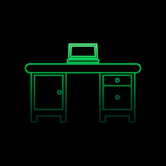 Poster - computer table nolan icon. Simple thin line, outline vector of Furniture icons for ui and ux, website or mobile application