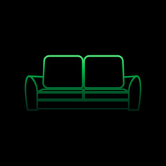 Poster - two seater sofa nolan icon. Simple thin line, outline vector of Furniture icons for ui and ux, website or mobile application