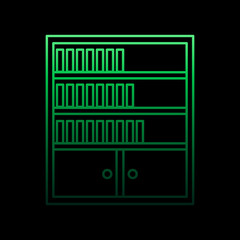 Poster - bookcase nolan icon. Simple thin line, outline vector of Furniture icons for ui and ux, website or mobile application