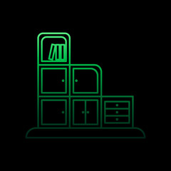 Poster - cabinet with doors nolan icon. Simple thin line, outline vector of Furniture icons for ui and ux, website or mobile application