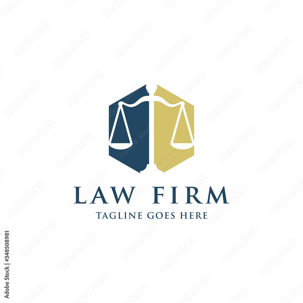 Law And Attorney Logo Design Template. Scale of Justice Symbol. Stock ...