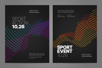 Wall Mural - Poster layout design with abstract dynamic lines for sport event, invitation, awards or championship. Sport background.