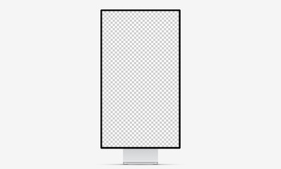 Wall Mural - mockup screen monitor display. silver computer monitor with blank screen for your design. realistic 