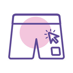 Sticker - short clothes with mouse arrow line style