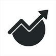 © Monster Ztudio - Growing growth bar graph and pie chart icon black colour on a white background. Vector illustration