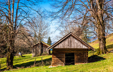 Canvas Print - hut at the european alps