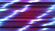 Retrowave background. Cyberpunk Neon Glitch wallpaper. Retro futuristic 80s style. Blue distorted laser lines. Pink glowing center. Dark starry sky. Cyberspace vector illustration. Old TV effect