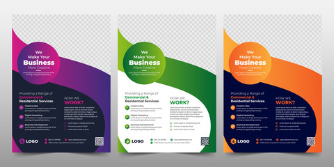Wall Mural - creative corporate & business flyer brochure template design, abstract business flyer, vector templa