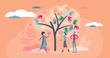 © VectorMine - Social work vector illustration. Society help in flat tiny persons concept.