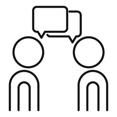 Poster - customer talking icon. outline customer talking vector icon for web design isolated on white backgro