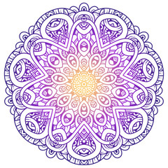 Vector round abstract circle. Mandala style. Decorative element, colored circular design element.