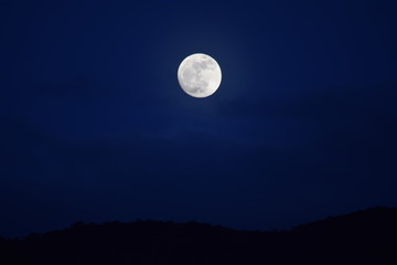 full moon over blue sky