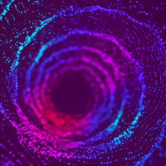 Poster - 3D rendering abstract fractal light background. Space-time portal. Intricate data threads plot. Futuristic 3d portal. Big data visualization. 3d rendering.