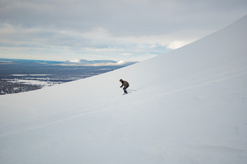 freeride in the winter Ural mountains