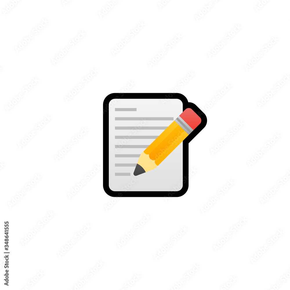 Memo Vector Icon. Pencil Isolated Emoji, Emoticon Letter Illustration ...