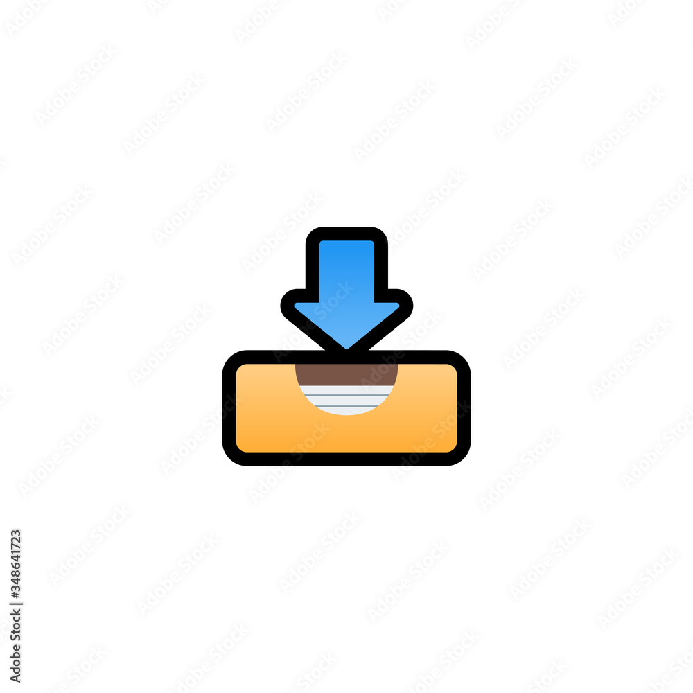 Inbox Tray Vector Icon. Box Isolated Emoji, Emoticon Illustration Stock ...