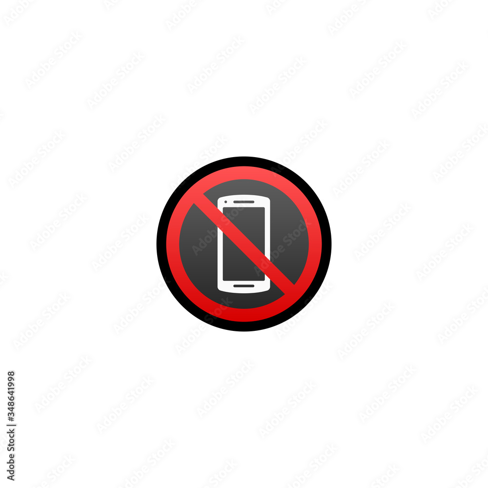 No Mobile Phones Vector Icon. Phone Isolated Emoji, Emoticon ...