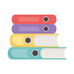 Poster - books stack learn literature isolated icon design