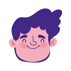 Sticker - young man face character cartoon male cartoon character isolated icon