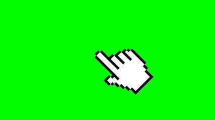 Poster -  click icon animation cursor symbol icon, mouse click symbol video on green background. video footage, 4K