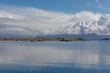 Wall Mural - Beautiful Norwegian landscape. view of the fjords. Norway ideal fjord reflection in clear water