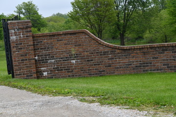 Poster - Brick Wall by a Country Lane