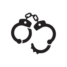 Handcuffs Icon Vector Symbol Template Design Trendy
