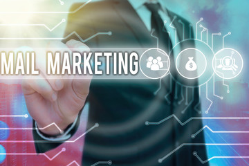 Poster - Word writing text Mail Marketing. Business photo showcasing Act of sending a commercial messages Broadcast sense