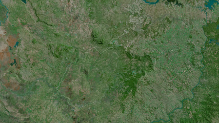 Caazapá, Paraguay - outlined. Satellite