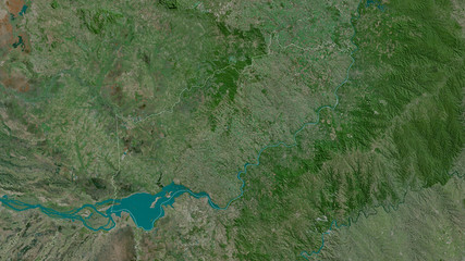 Itapúa, Paraguay - outlined. Satellite