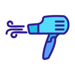 Wall Mural - air blow from hair dryer gun icon vector. air blow from hair dryer gun sign. color symbol illustration