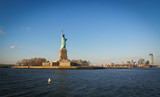 Fototapeta Koty - Liberty Statue and Manhattan skyline