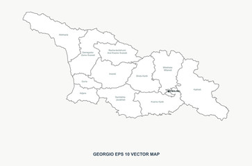  georgia map. vector map of georgia in european country. 