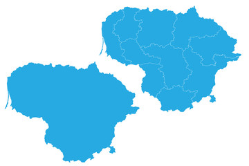  Map - Lithuania Couple Set , Map of Lithuania,Vector illustration eps 10.
