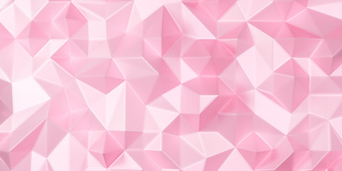 Poster - abstract pink triangle background texture. 3d rendering for wallpaper, backdrop, banner. blank minim