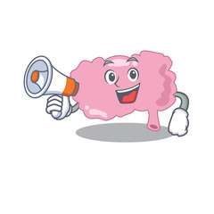 Canvas Print - Mascot design of brain announcing new products on a megaphone