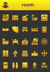 Wall Mural - Modern Simple Set of room Vector filled Icons