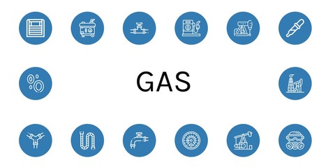 Wall Mural - gas icon set