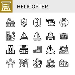 Poster - Set of helicopter icons