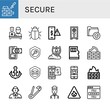 secure simple icons set