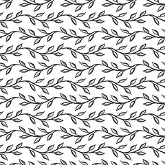 Black and white floral seamless pattern