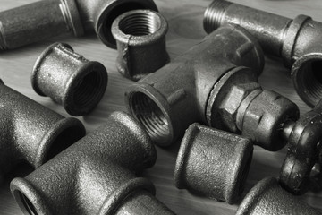 Cast iron old sanitary fittings