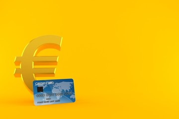 Canvas Print - Euro currency with credit card