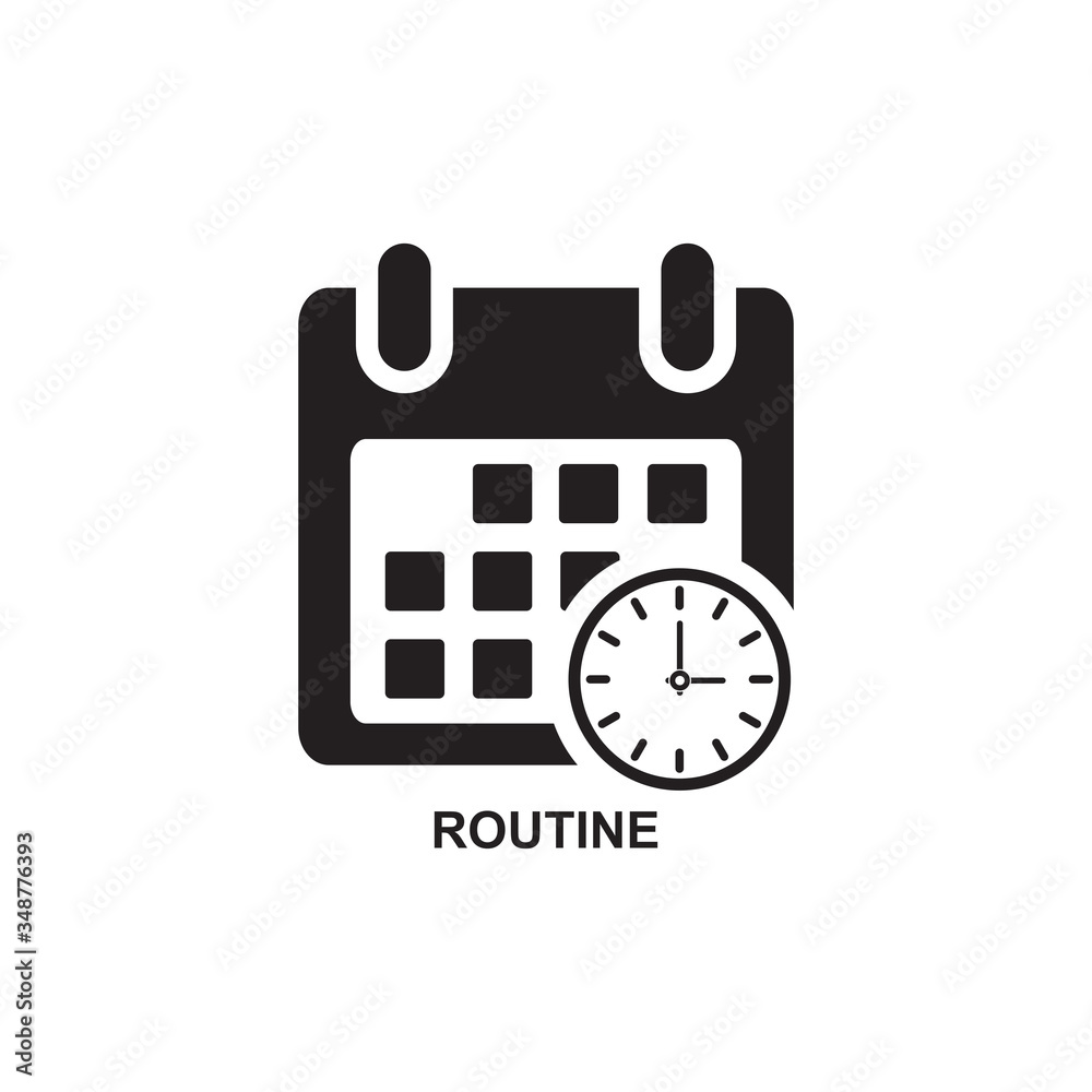 ROUTINE ICON , SCHEDULE ICON VECTOR Stock Vector | Adobe Stock